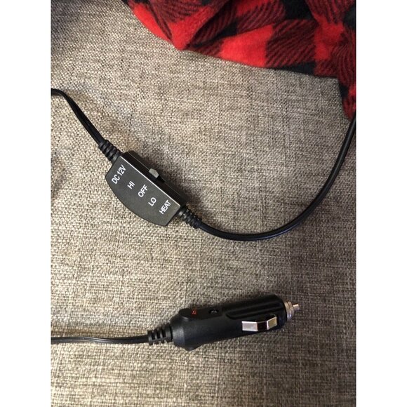 Smart Brands 12V DC Red Black Buffalo Plaid Auto Car Travel Heated Blanket - Picture 3 of 5